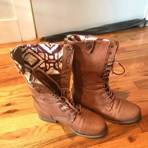 Lace up combat boots